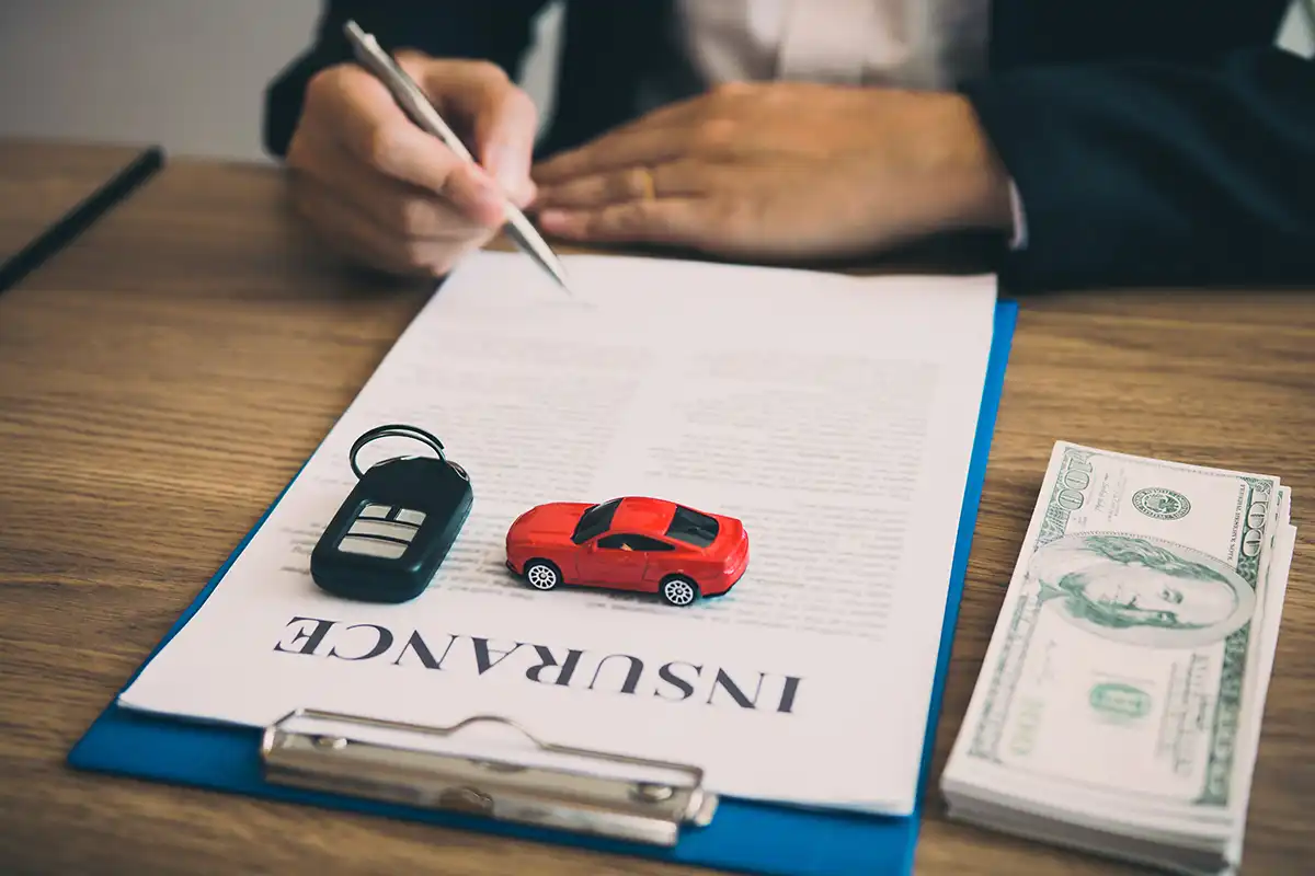 Signing auto insurance document